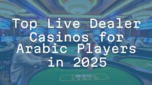 Arabic players at a live dealer casino, modern and luxurious setting, professional dealer in elegant attire, Arabic-themed decor, realistic gaming tables, vibrant atmosphere, high-tech screens, warm lighting.
